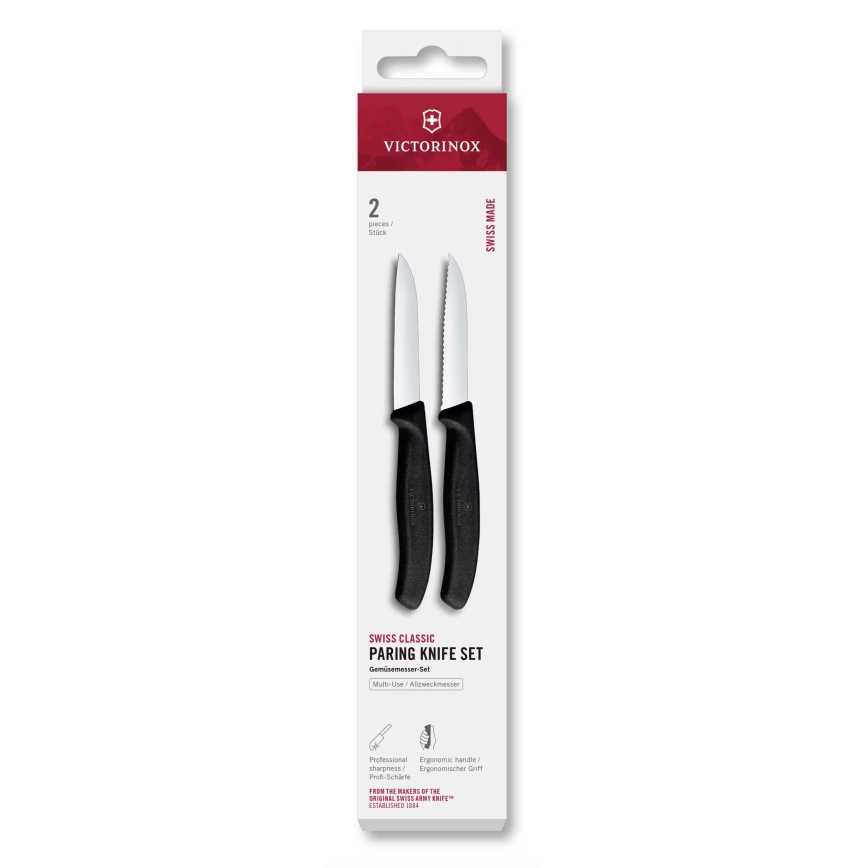 Victorinox - Set kuhinjskih noževa za povrće SWISS CLASSIC 8 cm, 2 kom, crni