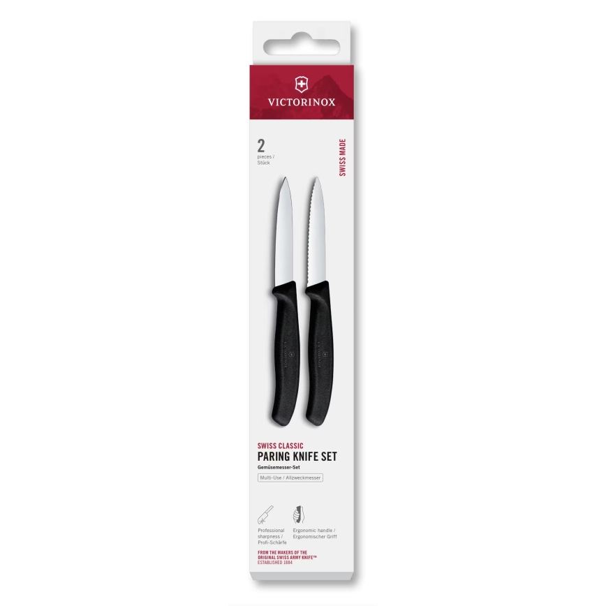 Victorinox - Set kuhinjskih noževa za povrće SWISS CLASSIC, 8 cm, 2 kom, u crnoj boji