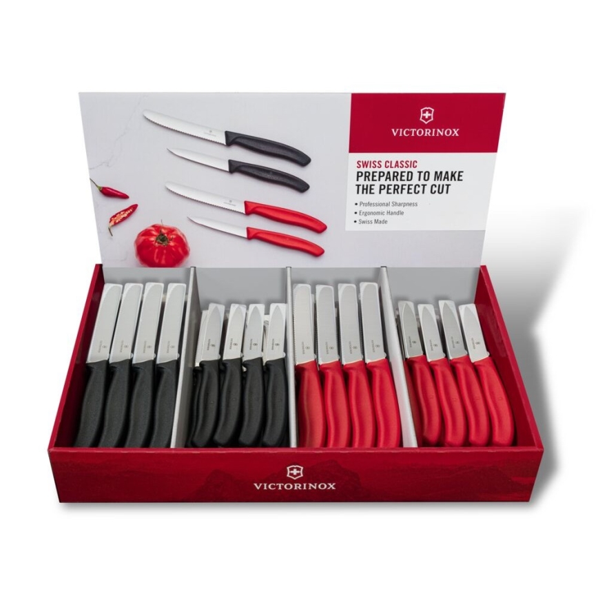 Victorinox - Set kuhinjskih noževa za povrće SWISS CLASSIC 80 kom crna/crvena