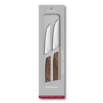 Victorinox - Set noževa za steak SWISS MODERN, 12 cm, 2 kom, orah