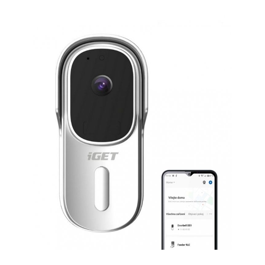 Videozvono s detektorom pokreta Full HD 1080p 5200 mAh IP65 Wi-Fi Tuya bijelo