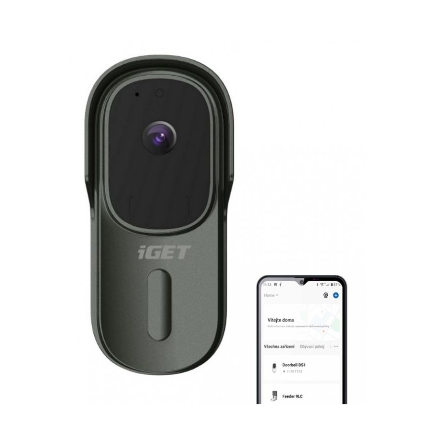 Video zvono s Full HD 1080p senzorom pokreta 5200 mAh IP65 Wi-Fi antracit