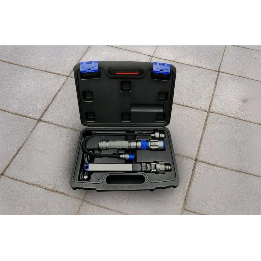 Viking - 3 u 1 punjiva LED svjetiljka s podesivom svjetlinom, 5V, IPX4, 380 lm, 2200 mAh