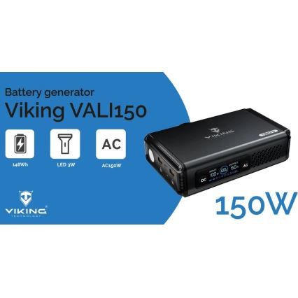 Viking - Baterijski generator s LED zaslonom Power Delivery 10000 mAh