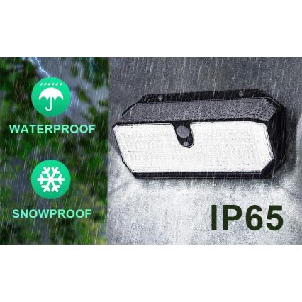Viking - LED solarna zidna svjetiljka sa senzorom LED/2W/3,7V IP65 6000K 2200 mAh