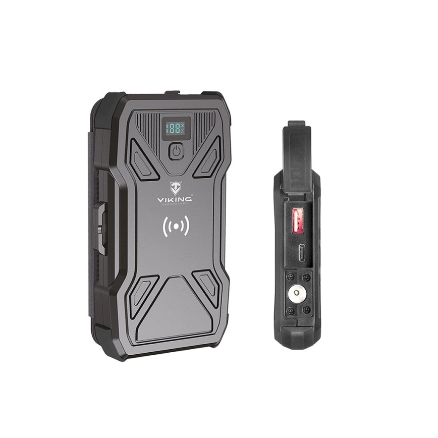 Viking-Power Bank s LED svjetiljkom, bežičnim punjenjem i solarnim panelom Power Delivery 15W/10000mAh