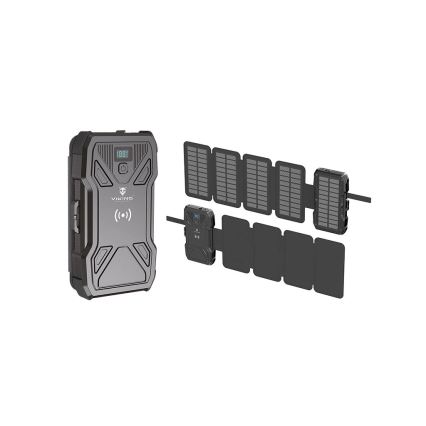 Viking-Power Bank s LED svjetiljkom, bežičnim punjenjem i solarnim panelom Power Delivery 15W/10000mAh