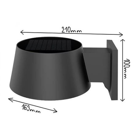 Viking - LED prigušiva solarna zidna svjetiljka s senzorom LED/1W/3,7V IP44 4000K 2000 mAh