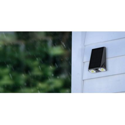 Viking - LED solarno zidno svjetlo s mogućnošću prigušivanja i senzorom LED/1,3W/3,7V IP44 4000K 2000 mAh