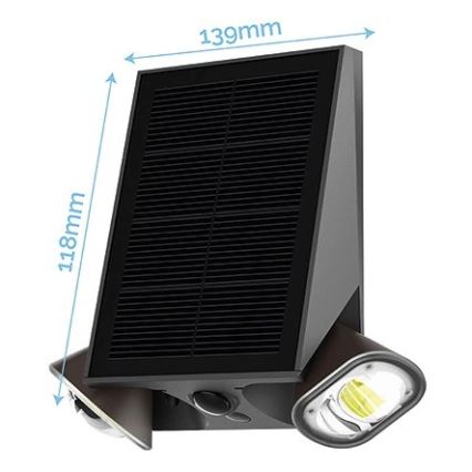 Viking - LED solarno zidno svjetlo s mogućnošću prigušivanja i senzorom LED/1,3W/3,7V IP44 4000K 2000 mAh