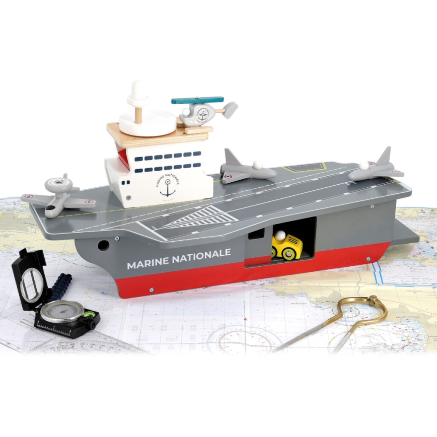 Vilac - Drvena nosač aviona s priborom