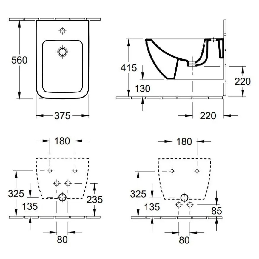 Villeroy & Boch 44110001 - Zidni bide VENTICELLO keramika/bijela