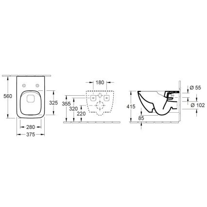 Villeroy & Boch 4611RSR1 - Zidni WC VENTICELLO s daskom SoftClose, keramika/bijela