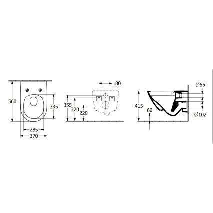 Villeroy & Boch 4670T0R1 - Zidna WC školjka SUBWAY 3.0 keramika/bijela