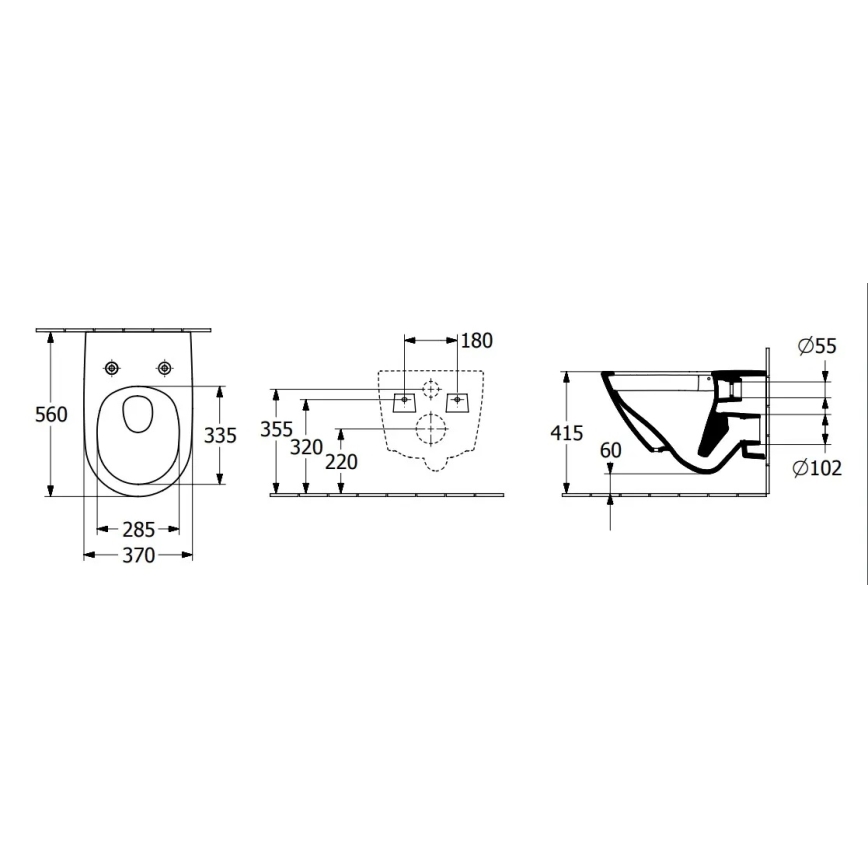 Villeroy & Boch 4670T0T2 - Zidna WC školjka SUBWAY 3.0 keramika/bijela