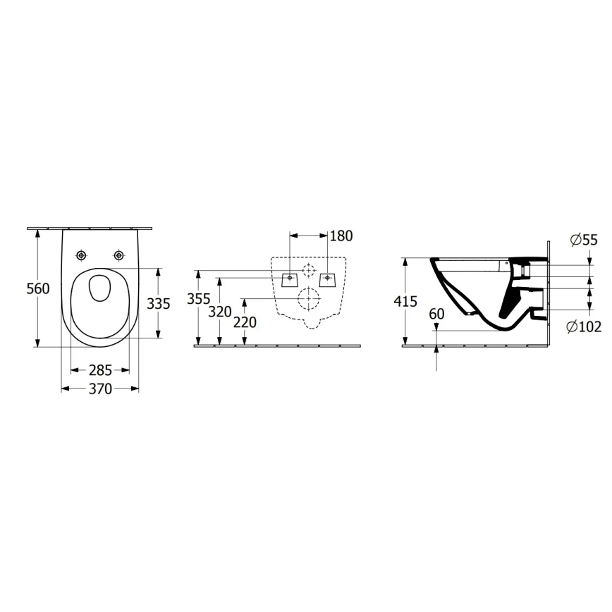 Villeroy & Boch 4670TS01 - Zidni WC s daskom SoftClose SUBWAY 3.0 keramika/bijela