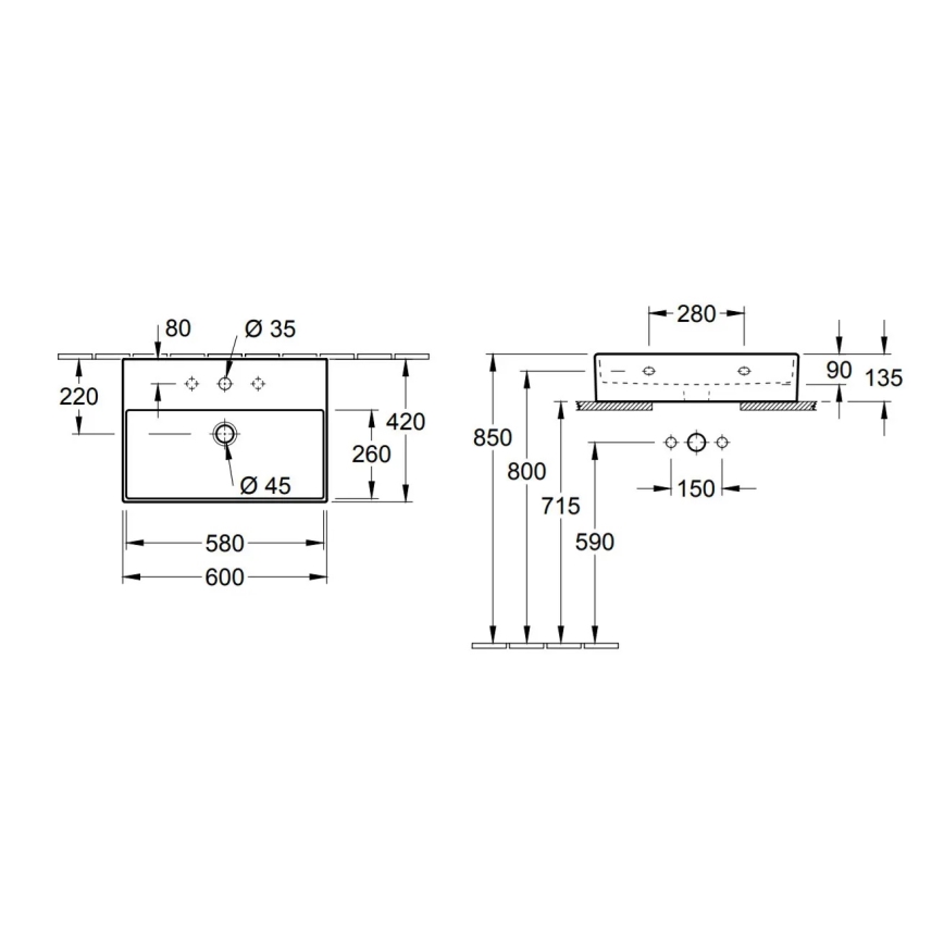 Villeroy & Boch 4A226G01 - Zidni/na ploču MEMENTO 60x42 cm keramika/bijela