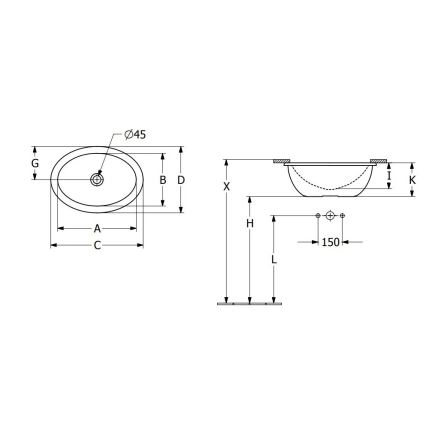 Villeroy & Boch 4A530001 - Ugradbeni umivaonik LOOP&FRIENDS 43x29 cm keramika/bijela