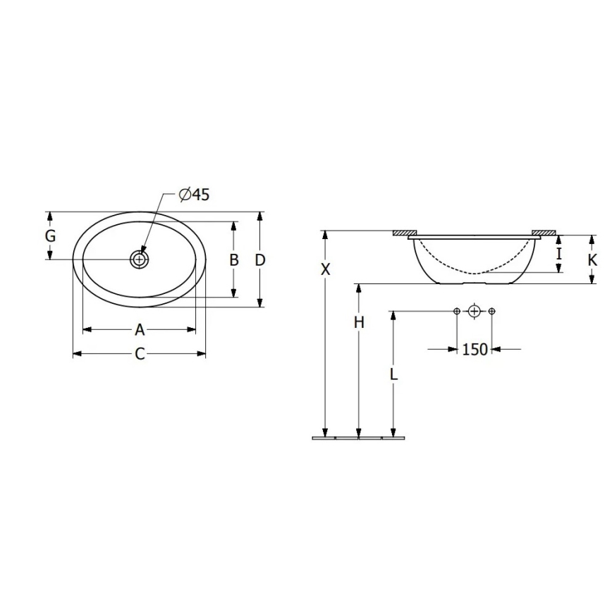 Villeroy & Boch 4A530001 - Ugradbeni umivaonik LOOP&FRIENDS 43x29 cm keramika/bijela