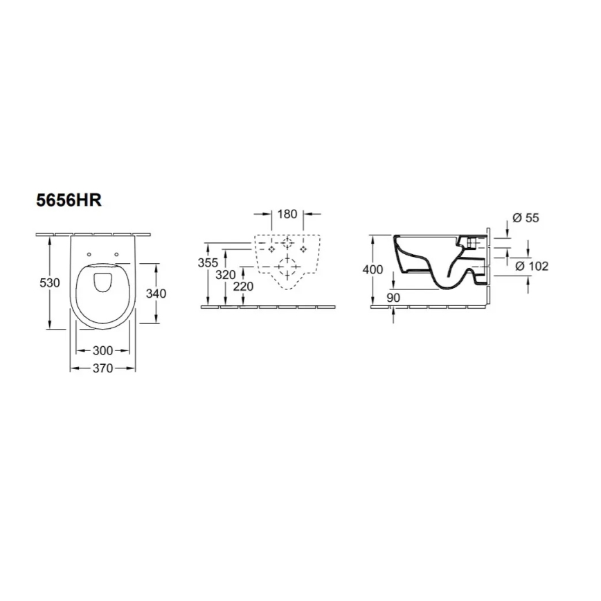 Villeroy & Boch 5656HR01 - Zidna WC školjka s daskom SoftClose AVENTO keramika/bijela