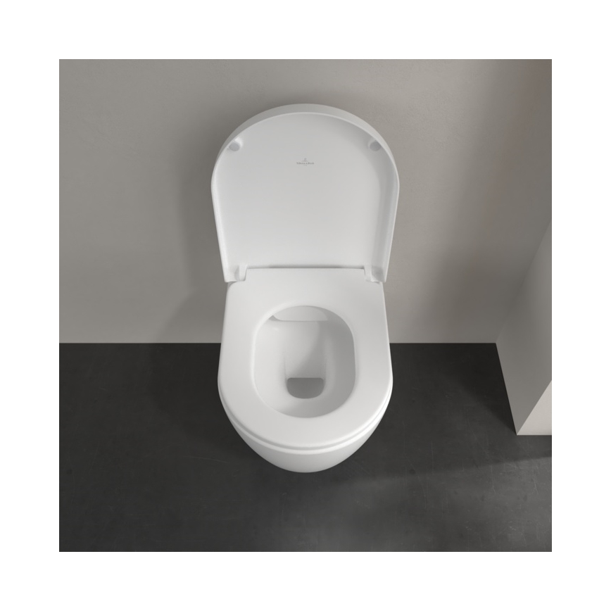 Villeroy & Boch 5656HRRW - Zidna WC školjka s daskom SoftClose AVENTO, keramika/bijela