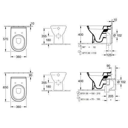 Villeroy & Boch 56571001 - Podna WC školjka O.NOVO keramika/bijela