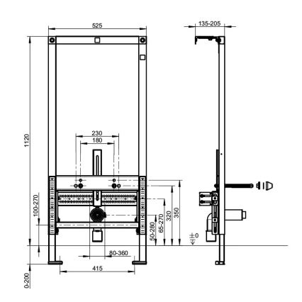 Villeroy & Boch 92214800 - Podžbukni modul za bide VICONNECT 112 cm