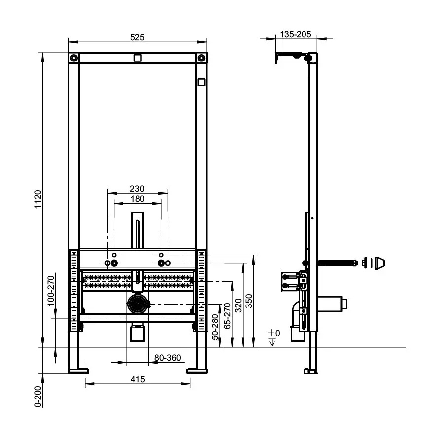 Villeroy & Boch 92214800 - Podžbukni modul za bide VICONNECT 112 cm