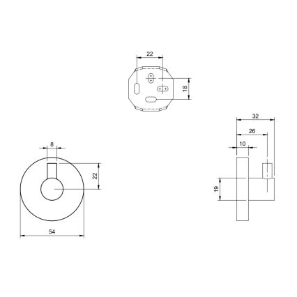Villeroy & Boch TVA15101100061 - Zidna kuka ELEMENTS, sjajni krom