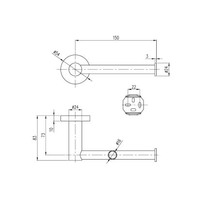 Villeroy & Boch TVA15101400061 - Držač toaletnog papira ELEMENTS sjajni krom