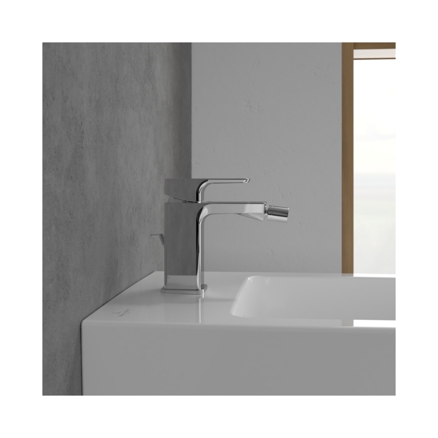 Villeroy & Boch TVB11200100061 - Baterija za bide + odtok SUBWAY 3.0 sjajni krom