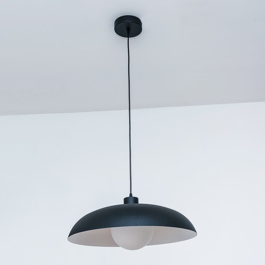 Viseća lampa ECLIPSE na kablu 1xE27/15W/230V crna/bijela