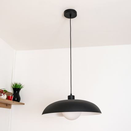 Viseća lampa ECLIPSE na kablu 1xE27/15W/230V crna/bijela
