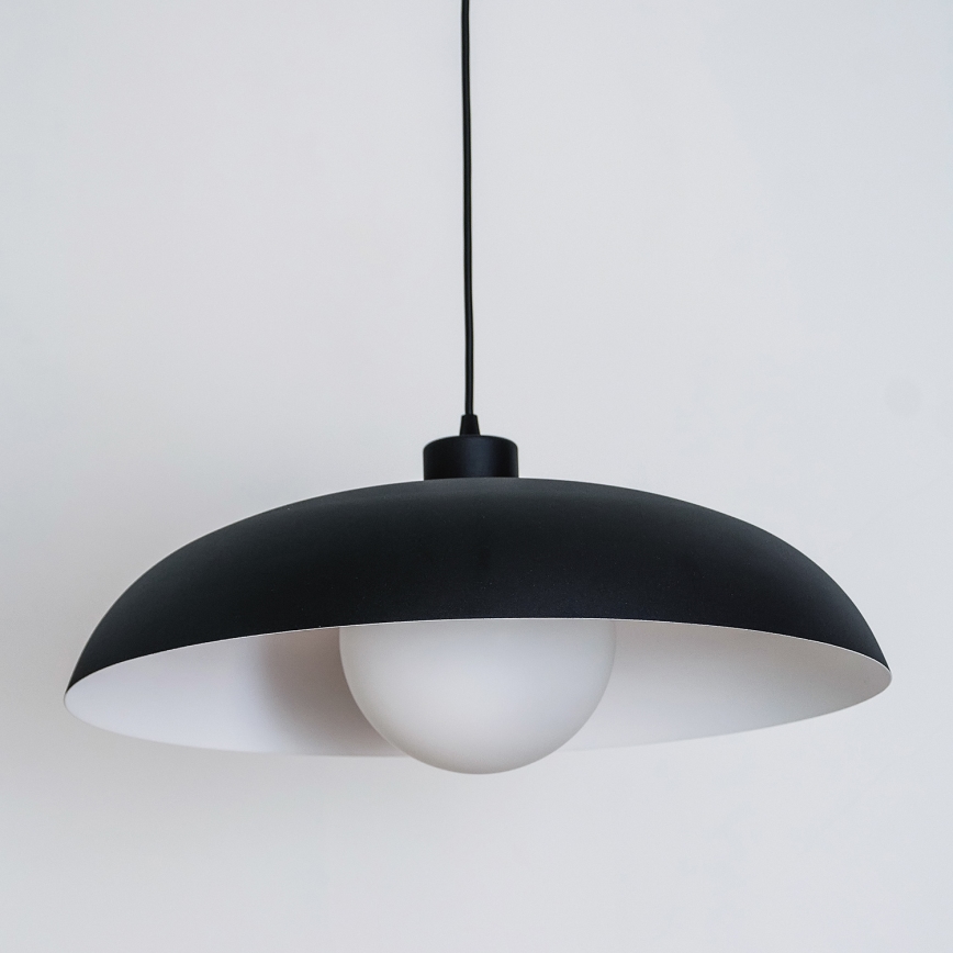 Viseća lampa ECLIPSE na kablu 1xE27/15W/230V crna/bijela