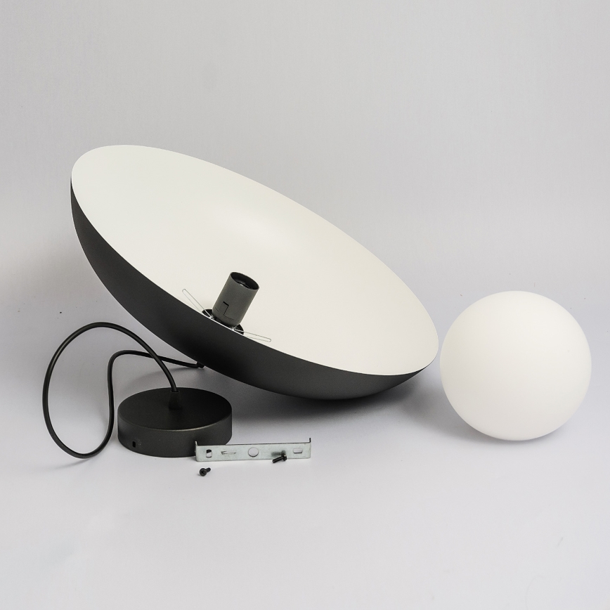 Viseća lampa ECLIPSE na kablu 1xE27/15W/230V crna/bijela