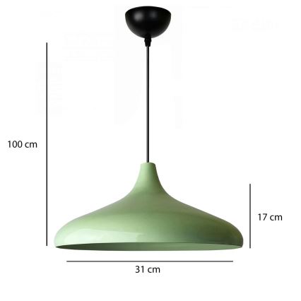 Viseća lampa VULCANO 1xE27/40W/230V zelena