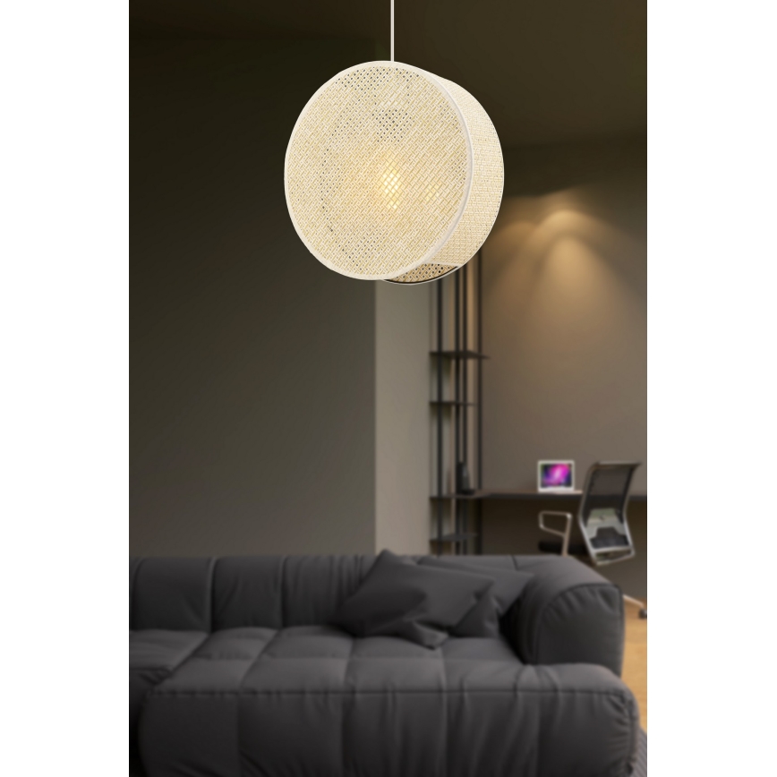 Viseća svjetiljka na kabelu BIG DRUM 1xE27/60W/230V krem boje