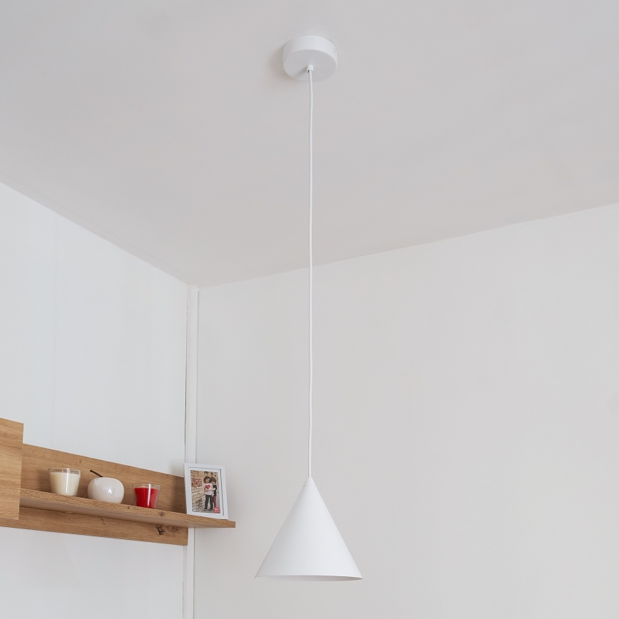 Viseća svjetiljka na kabelu ETNA II 1xE27/15W/230V Ø 18,5 cm bijela