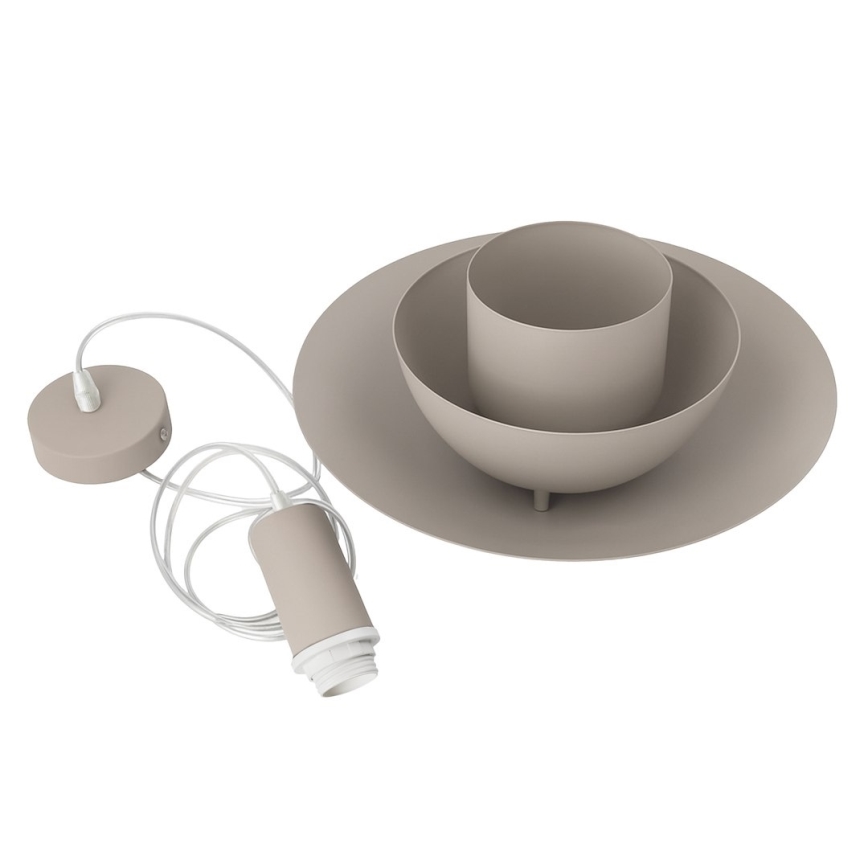 Viseća svjetiljka na kabelu FERRO 1xE27/15W/230V siva