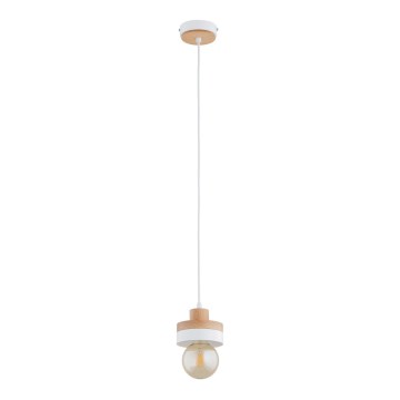 Viseća svjetiljka na sajli LARSO 1xE27/15W/230V bijela/bež