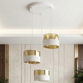Viseća svjetiljka na sajli LUX 3xE27/15W/230V bijela/zlatna