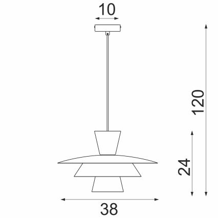 Viseća svjetiljka na sajli PLATO 1xE27/15W/230V brončana