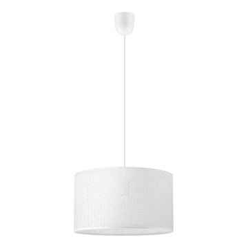 Viseća svjetiljka na sajli SIRJA PLISADO 1xE27/15W/230V Ø 35 cm bijela