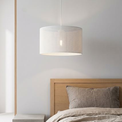 Viseća svjetiljka na sajli SIRJA PLISADO 1xE27/15W/230V Ø 35 cm bijela