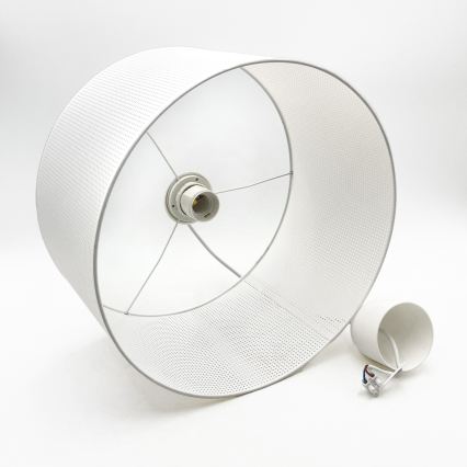 Viseća svjetiljka na sajli SIRJA PLISADO 1xE27/15W/230V Ø 35 cm bijela