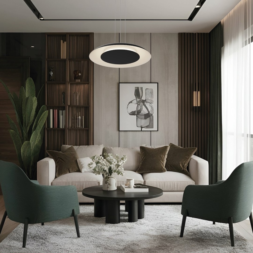 Viseći LED luster na sajli PIATTINO LED/30W/230V 2700/3200/4000K Ø 40 cm crni