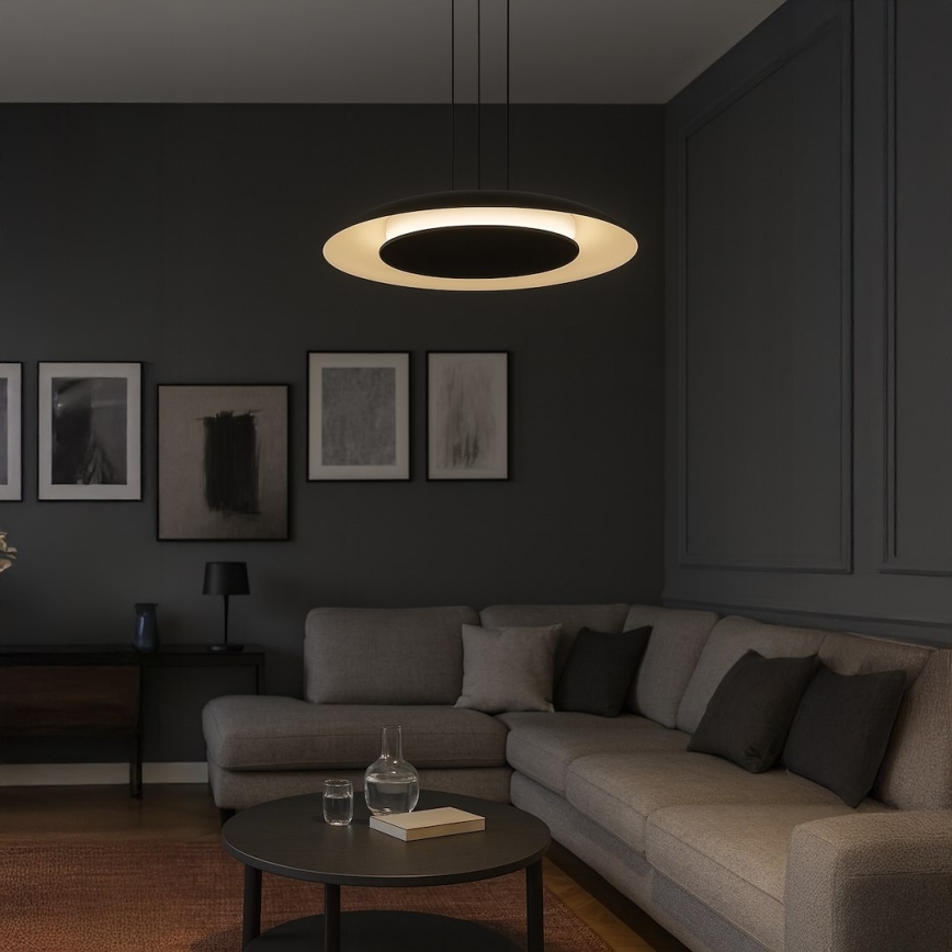 Viseći LED luster na sajli PIATTINO LED/30W/230V 2700/3200/4000K Ø 40 cm crni