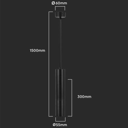 Viseći luster 1xGU10/35W/230V 30 cm crna