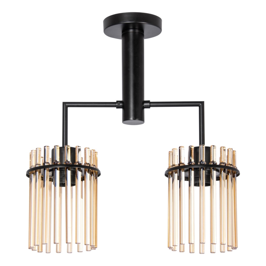 Viseći luster 2xE27/60W/230V crna/bež