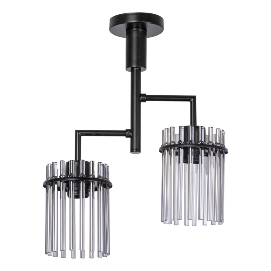 Viseći luster 2xE27/60W/230V crna/dimna